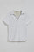 White buttonless polo shirt Pedraza with Polo Club rubber logo