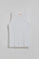 White ribbed tanker top Tamika with Polo Club pearly button