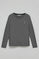 Asphalt-grey long-sleeve basic T-shirt with Rigby Go logo