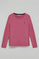 Wine-pink long-sleeve basic T-shirt with Rigby Go logo