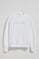 White round-neck basic sweatshirt with front Polo Club rubber logo
