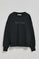 Black round-neck basic sweatshirt with front Polo Club rubber logo