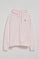 Pink hoodie with zip and Rigby Go embroidery