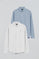 Regular-fit shirt with Rigby Go logo 2 pack (sky blue and white)
