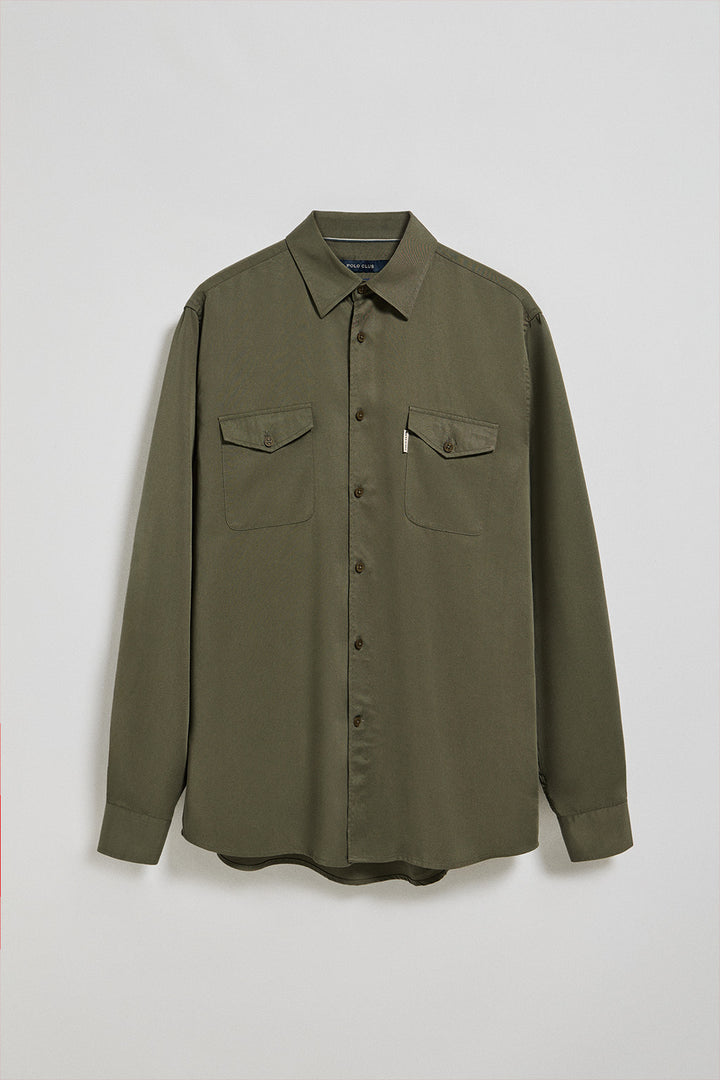 Khaki regular-fit shirt Franklin with pockets