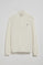 Beige knit jumper with zip and Rigby Go embroidered logo