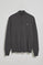Dark-grey-marl knit jumper with zip and Rigby Go embroidered logo