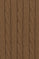 Mocha round-neck cable-knit jumper with Rigby Go embroidery
