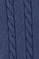 Blue-violet garment-dye cable-knit jumper with embroidered logo