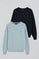 Round-neck knit jumper with Rigby Go embroidery 2 pack (navy blue and light blue)