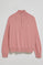Dusty-pink half-zip knit jumper with Rigby Go embroidery