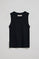 Navy-blue sleeveless jumper with pearly button