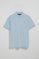 Light-blue short-sleeve pique polo shirt with Rigby Best embroidery