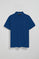 Indigo-blue short-sleeve pique polo shirt with Rigby Best embroidery