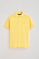 Light-yellow short-sleeve pique polo shirt with Rigby Best embroidery