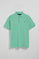 Aqua short-sleeve pique polo shirt with Rigby Best embroidery