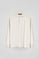 Nude long-sleeve pique polo shirt with Rigby Best embroidery