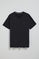 Black short-sleeve V-neck T-shirt with Rigby Best embroidery