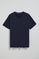 Navy-blue short-sleeve V-neck T-shirt with Rigby Best embroidery