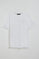 White short-sleeve V-neck T-shirt with Rigby Best embroidery
