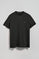 Black round-neck basic T-shirt with Rigby Best embroidery