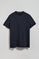 Navy-blue round-neck basic T-shirt with Rigby Best embroidery