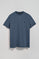 Denim-blue round-neck basic T-shirt with Rigby Best embroidery