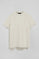 Nude round-neck basic T-shirt with Rigby Best embroidery