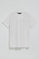 White round-neck basic T-shirt with embroidered detail