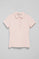 Pink short-sleeve cotton polo shirt with Rigby Best embroidery