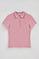 Dusty-pink short-sleeve cotton polo shirt with Rigby Best embroidery