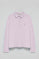 Lavender long-sleeve cotton polo shirt with Rigby Best embroidery