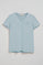 Light-blue V-neck T-shirt with Rigby Best embroidery