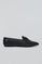 Black leather loafer Antonella with metallic detail