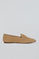 Camel suede loafer Antonella with metallic detail