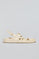 Beige strappy bio-style sandals Allegra with metallic detail