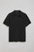 Black buttonless polo shirt Pascal with embroidered monogram