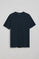 Navy-blue microstructured tee with PC embroidered monogram