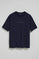 Navy-blue round-neck short-sleeve tee with Polo Club logo