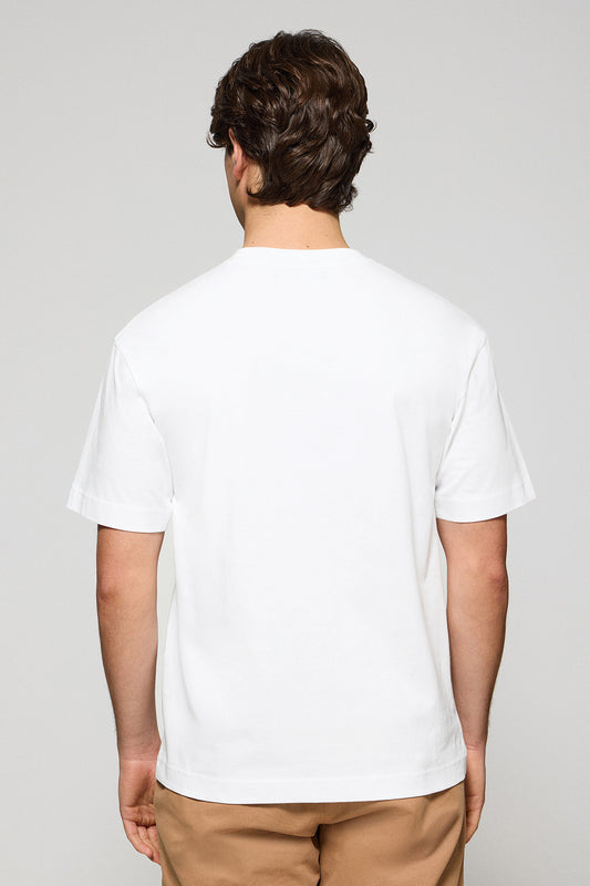 White round-neck short-sleeve tee with Polo Club logo