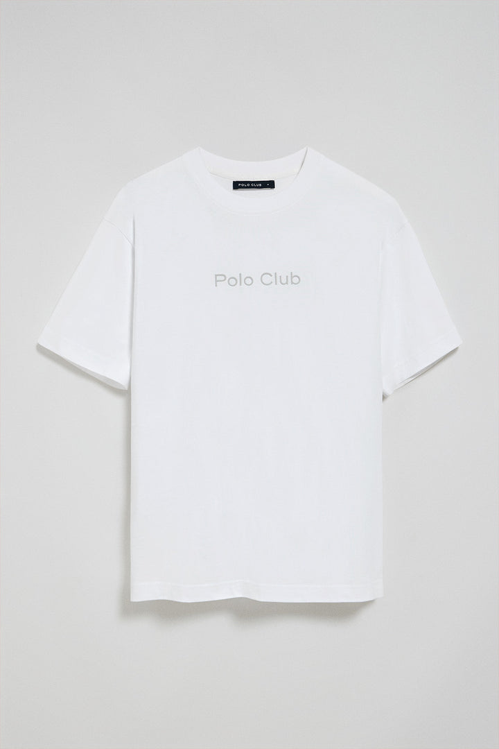 White round-neck short-sleeve tee with Polo Club logo
