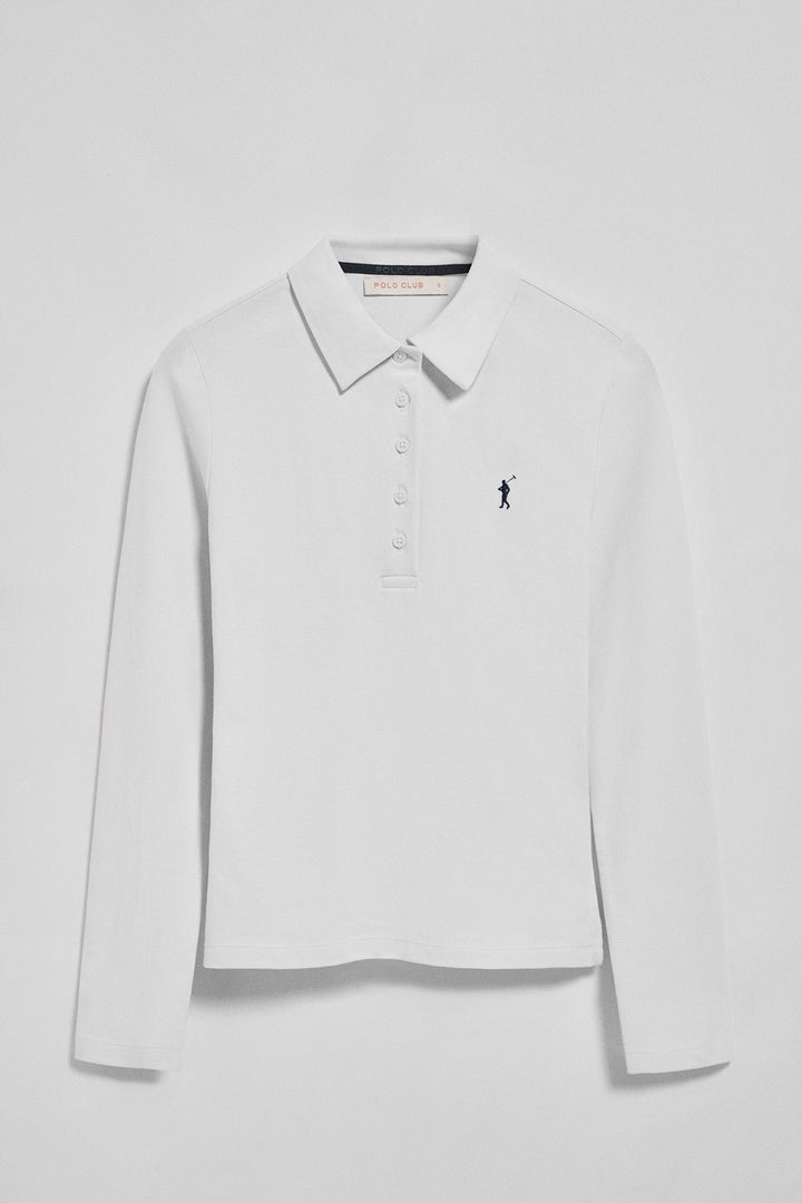 White five-button polo shirt Priyanka with Rigby Go embroidery