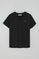 Black Turia tee with peach-skin finish and Polo Club rubberised print