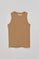 Camel ribbed tank top Tamika with Polo Club pearly button