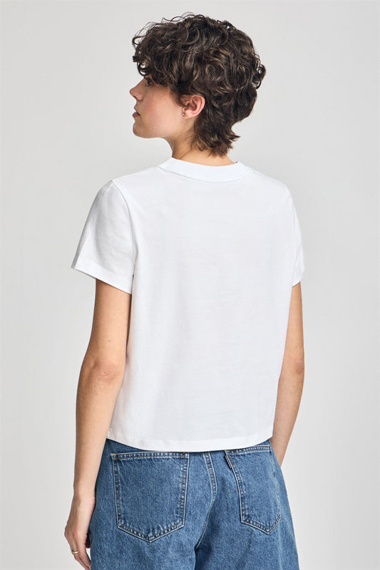 Woman - T-Shirt - White T-shirt Diamond with Polo Club foil print