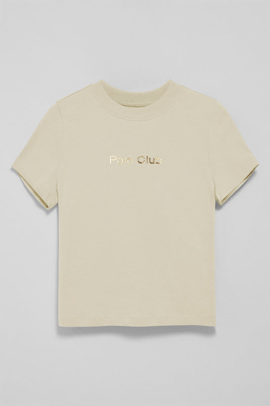 Beige T-shirt Diamond with Polo Club foil print