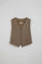 Taupe vest Deia in cotton and linen with Polo Club details