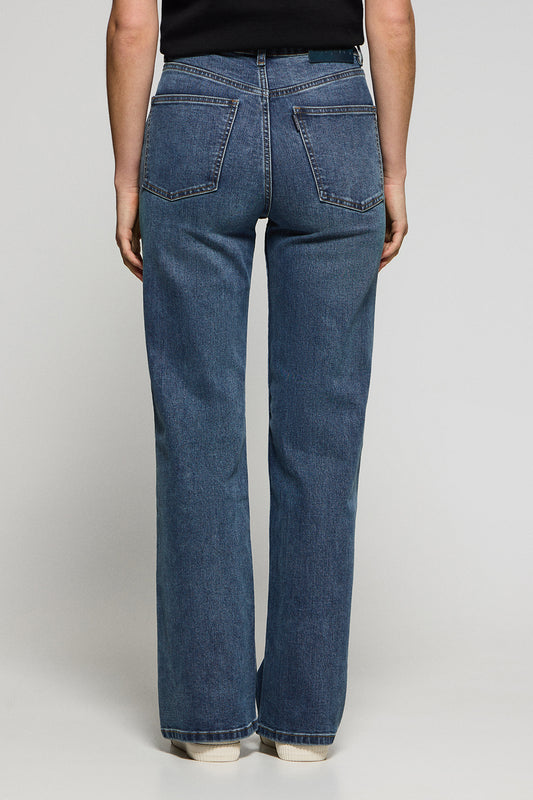 Denim-blue wide-leg jeans Jana