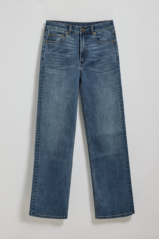 Denim-blue wide-leg jeans Jana
