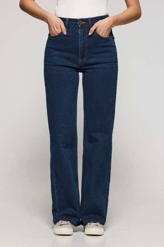Woman - Trousers - Indigo-blue wide-leg jeans Jana